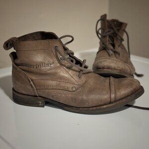 Caterpillar Men’s Size 9 Brown Leather Work Boots Timberland Red Wing Dr Martens